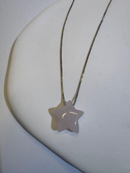 Collier avec étoile en quartz rose 💖