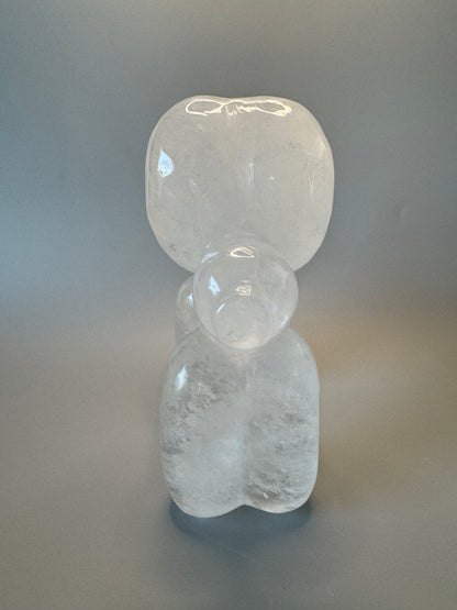 Balloon Dog Skulptur aus Bergkristall – Kristallkunstwerk in Handarbeit – 2 kg Kristallfigur