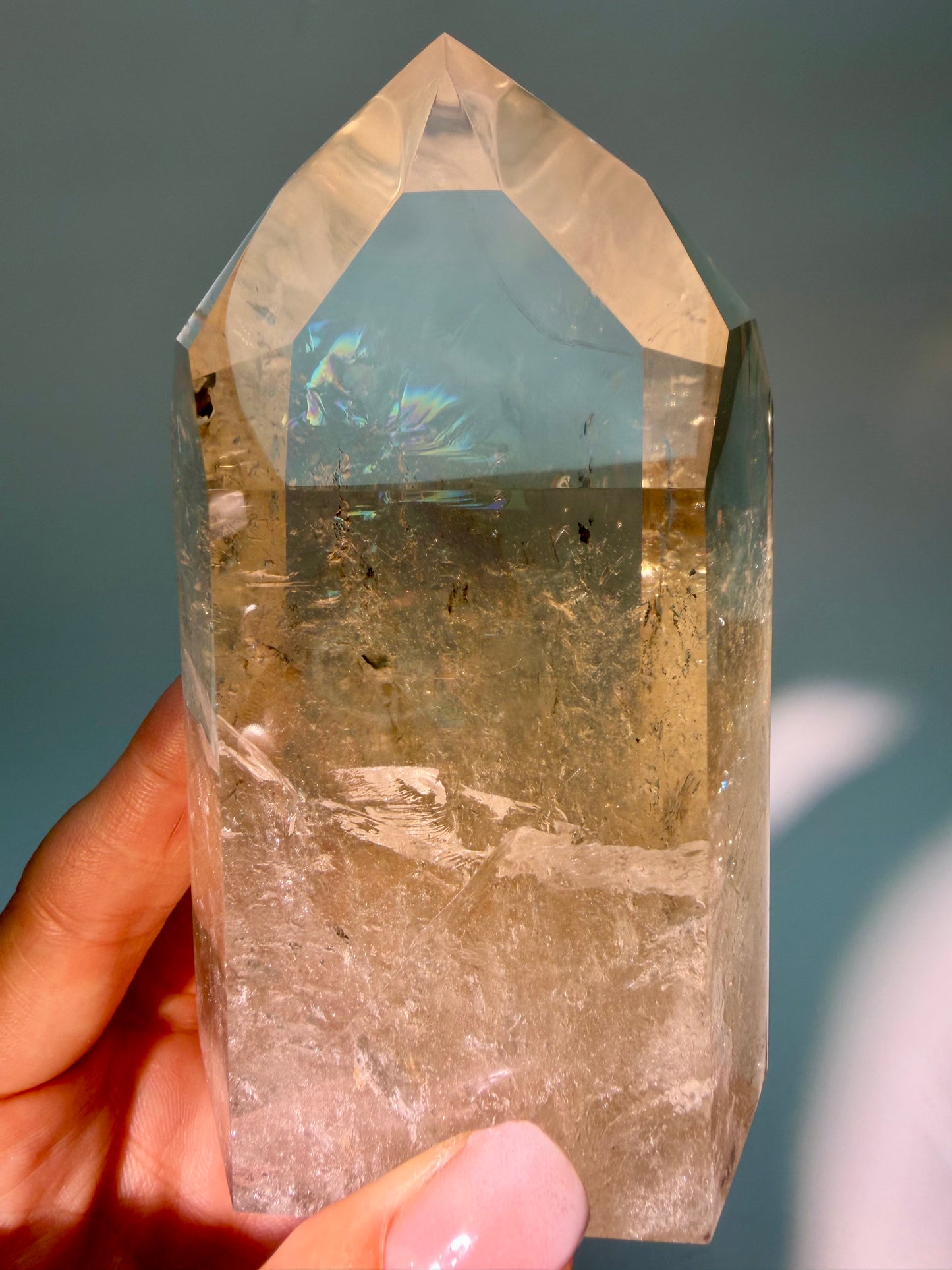 Pointe de citrine naturelle 6,2 cm – cristal ultrapur du Brésil 142 g 💎🍯