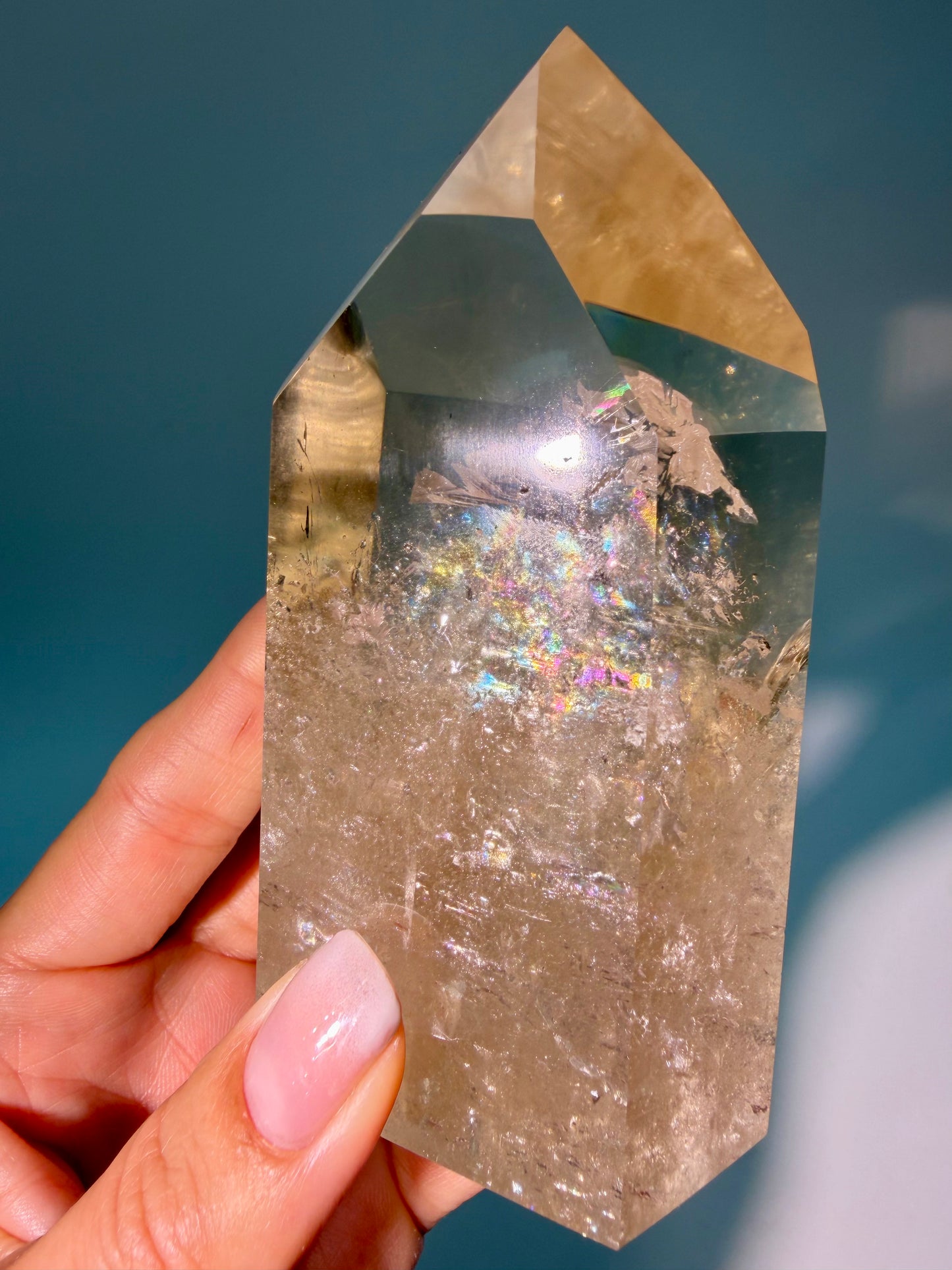 Pointe de citrine naturelle 6,2 cm – cristal ultrapur du Brésil 142 g 💎🍯