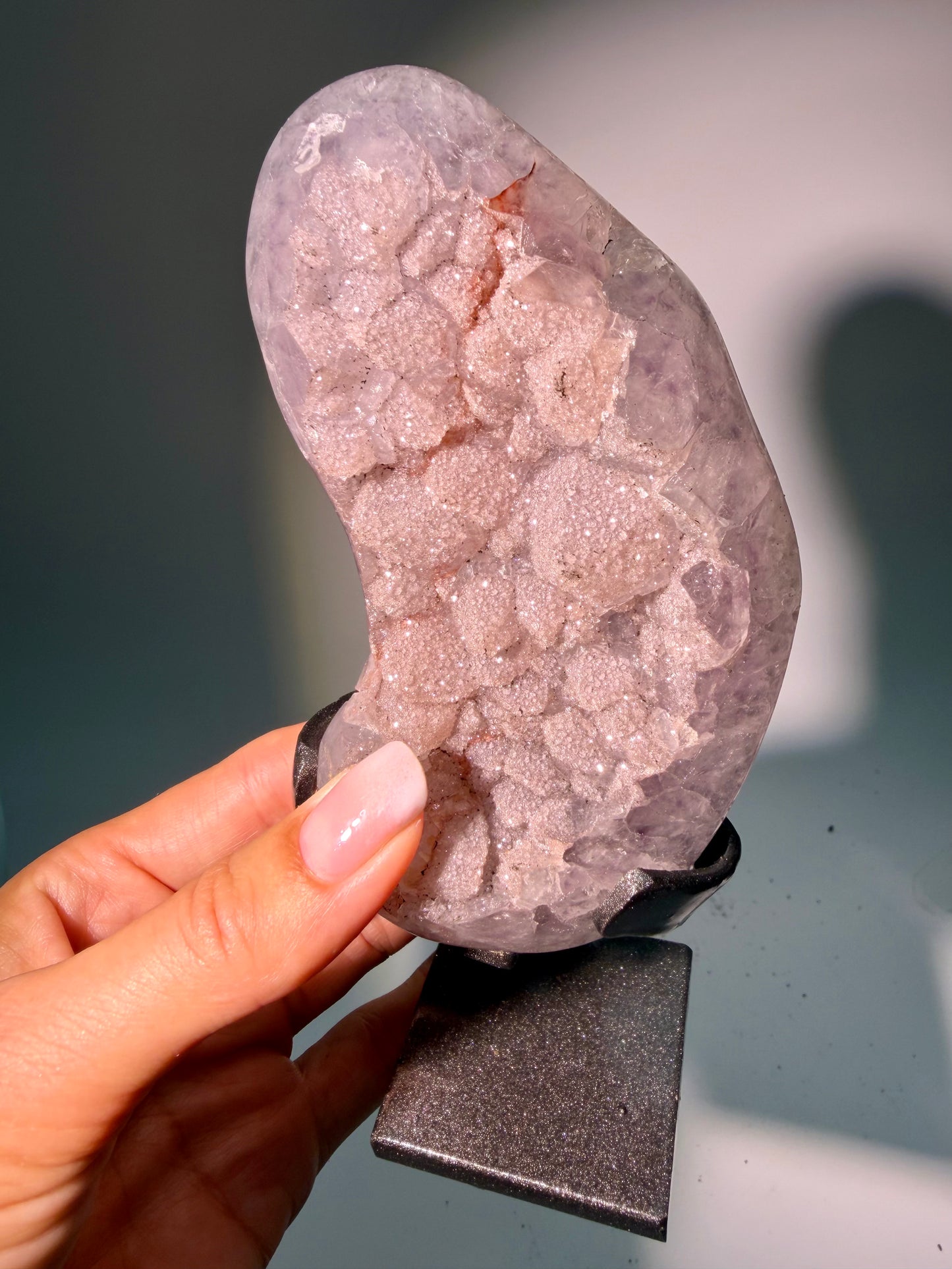 Amethyst Freiform mit Sugar Quartz & Doppelkristallisation | 462 g