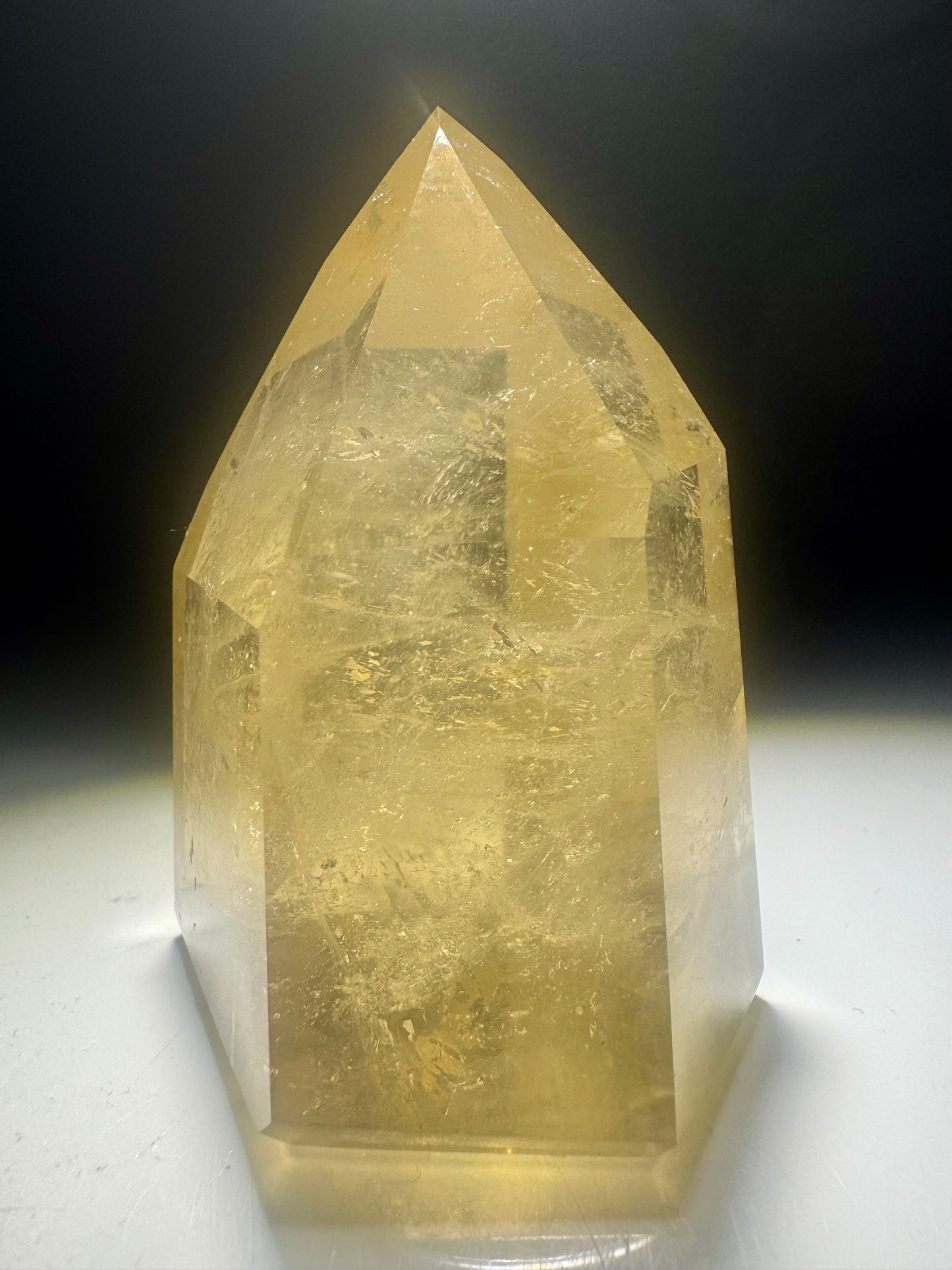 Natur-Citrin Spitze 6.2 cm – 142 g ultraklarer Kristall aus Brasilien 💎🍯