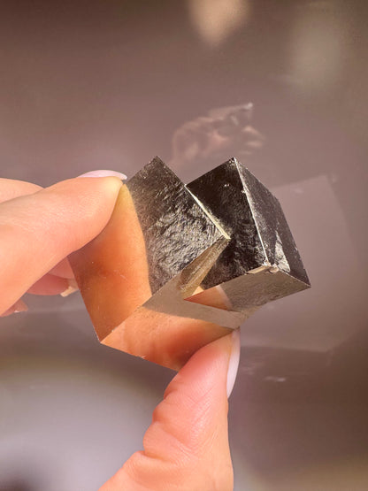 Pyrit Kubus 123 g (3,5 × 4 cm)  | Natürlicher Kristall aus Spanien