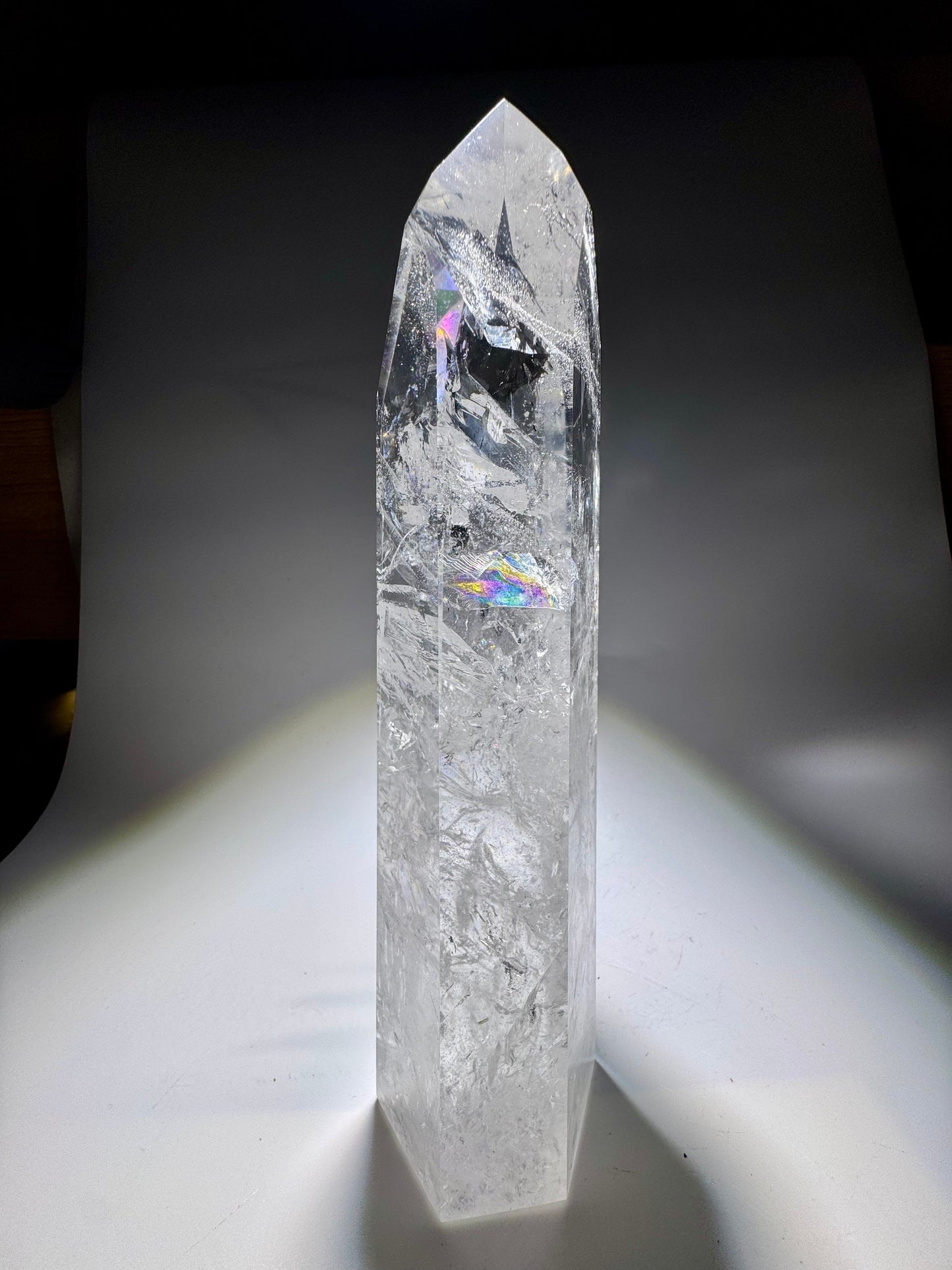 Lemurian crystal point 27 cm · 1.74 kg – Extra clear premium quality · Bahia