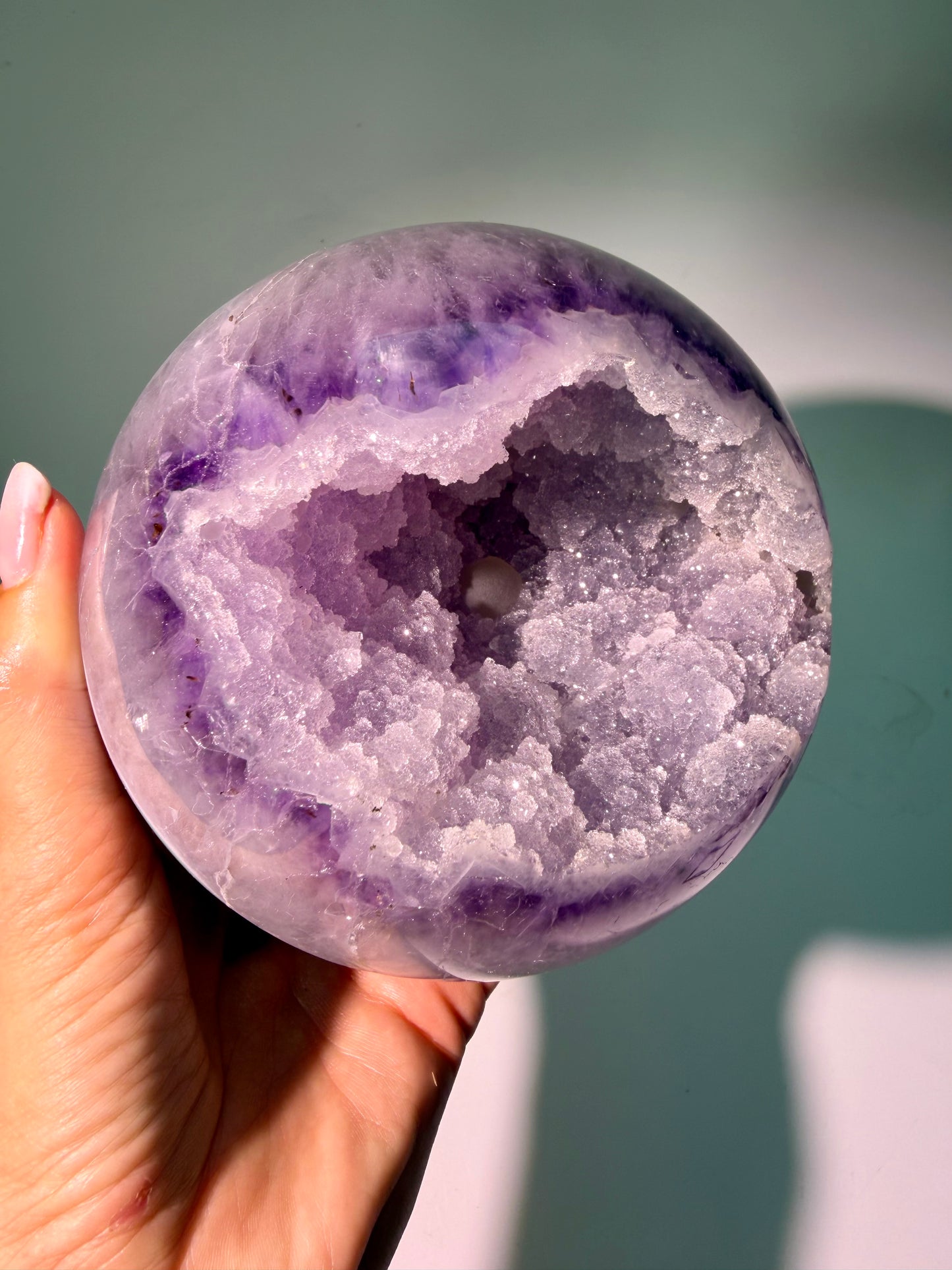 Sugar Amethyst Kugel XXL 12,5 cm, 2.3 kg – Exklusives Sammlerstück aus Uruguay