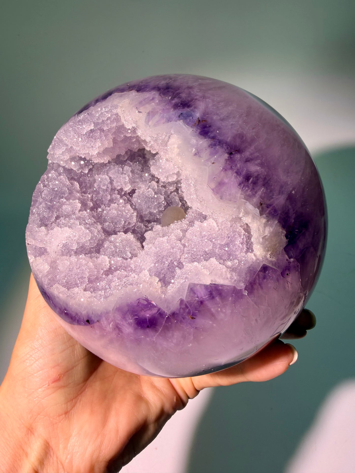 Sugar Amethyst Kugel XXL 12,5 cm, 2.3 kg – Exklusives Sammlerstück aus Uruguay