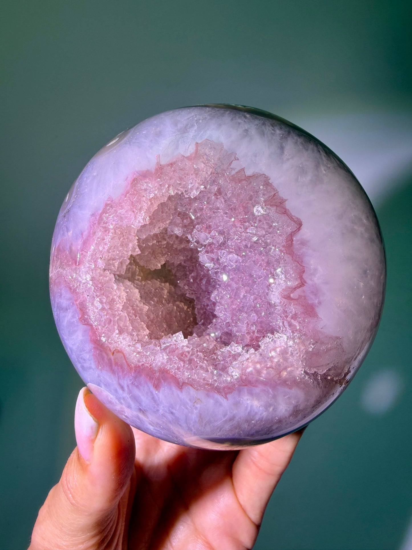 Pink Sugar Kristallkugel 9 cm, 1.00 kg – Seltenes Unikat aus Uruguay