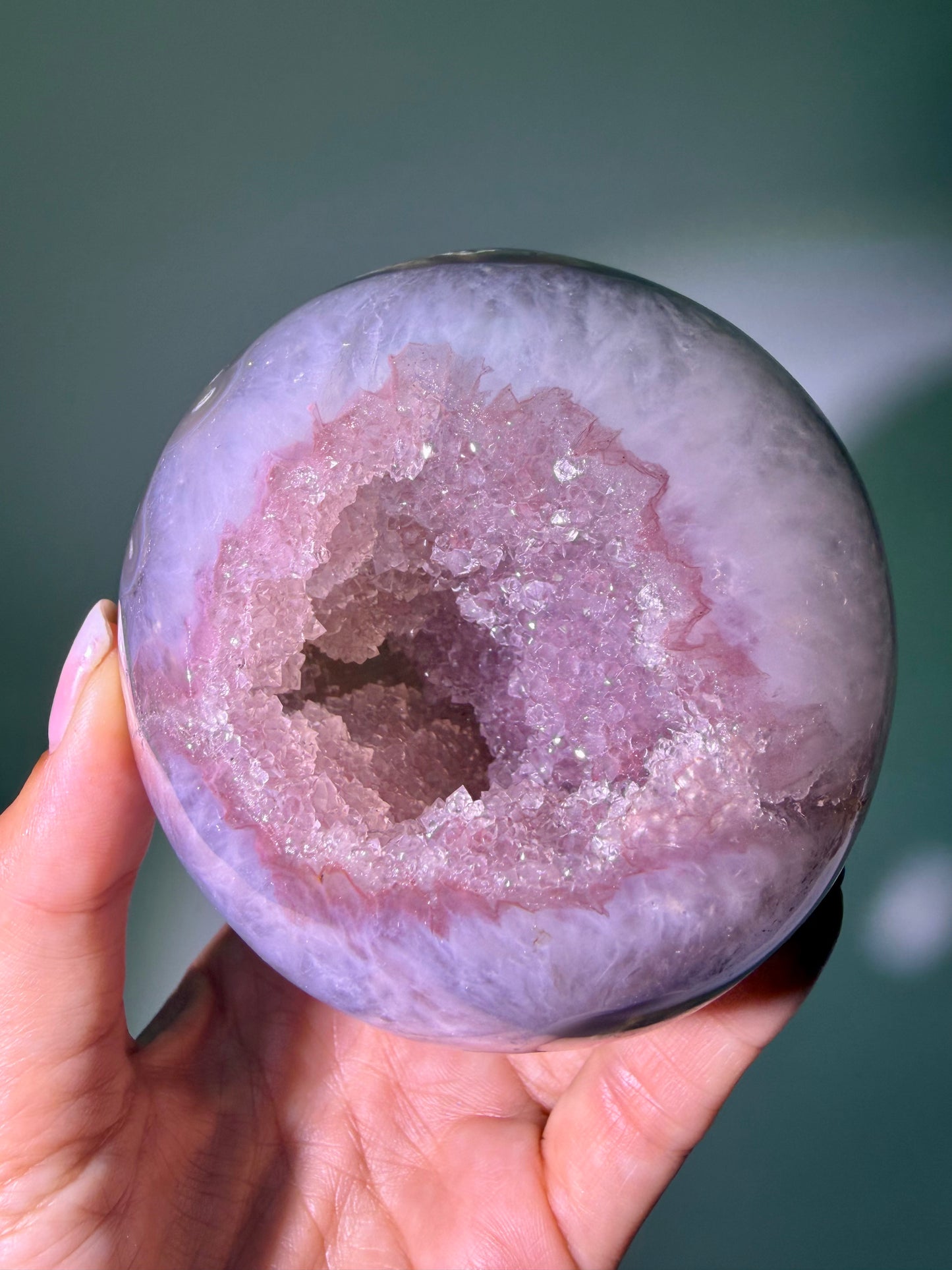Pink Sugar Kristallkugel 9 cm, 1.00 kg – Seltenes Unikat aus Uruguay