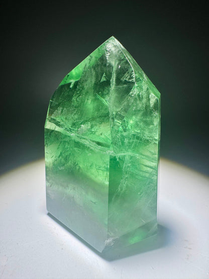 Fluorit Spitze grün klar 6,5 cm | Seltene Qualität 139 g | Brasilien – UNIQUECRYSTALS