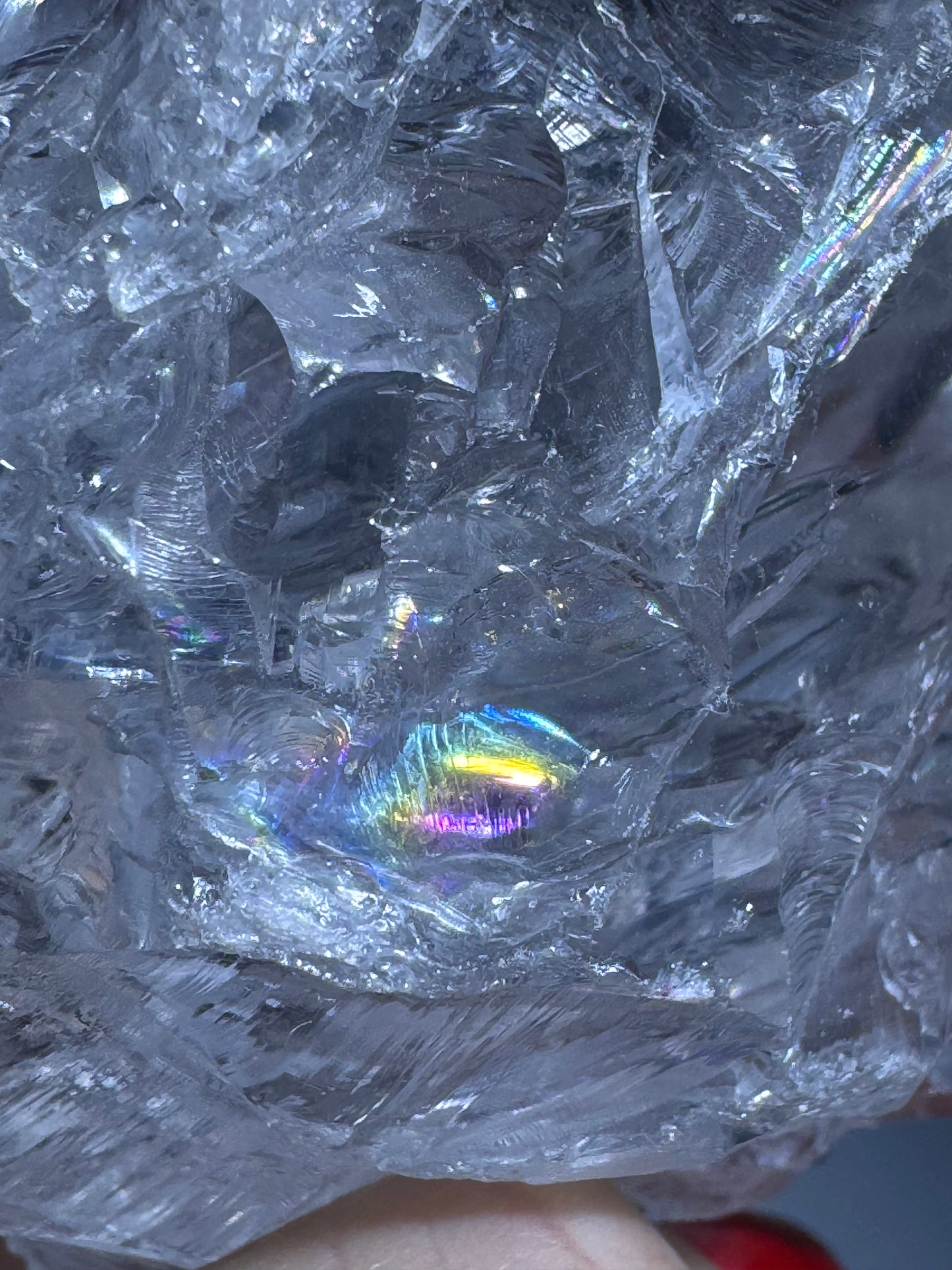 Azeztulite Kristall ca. 10×7 cm - Göttliche Energie & Regenbogen in Reinheit