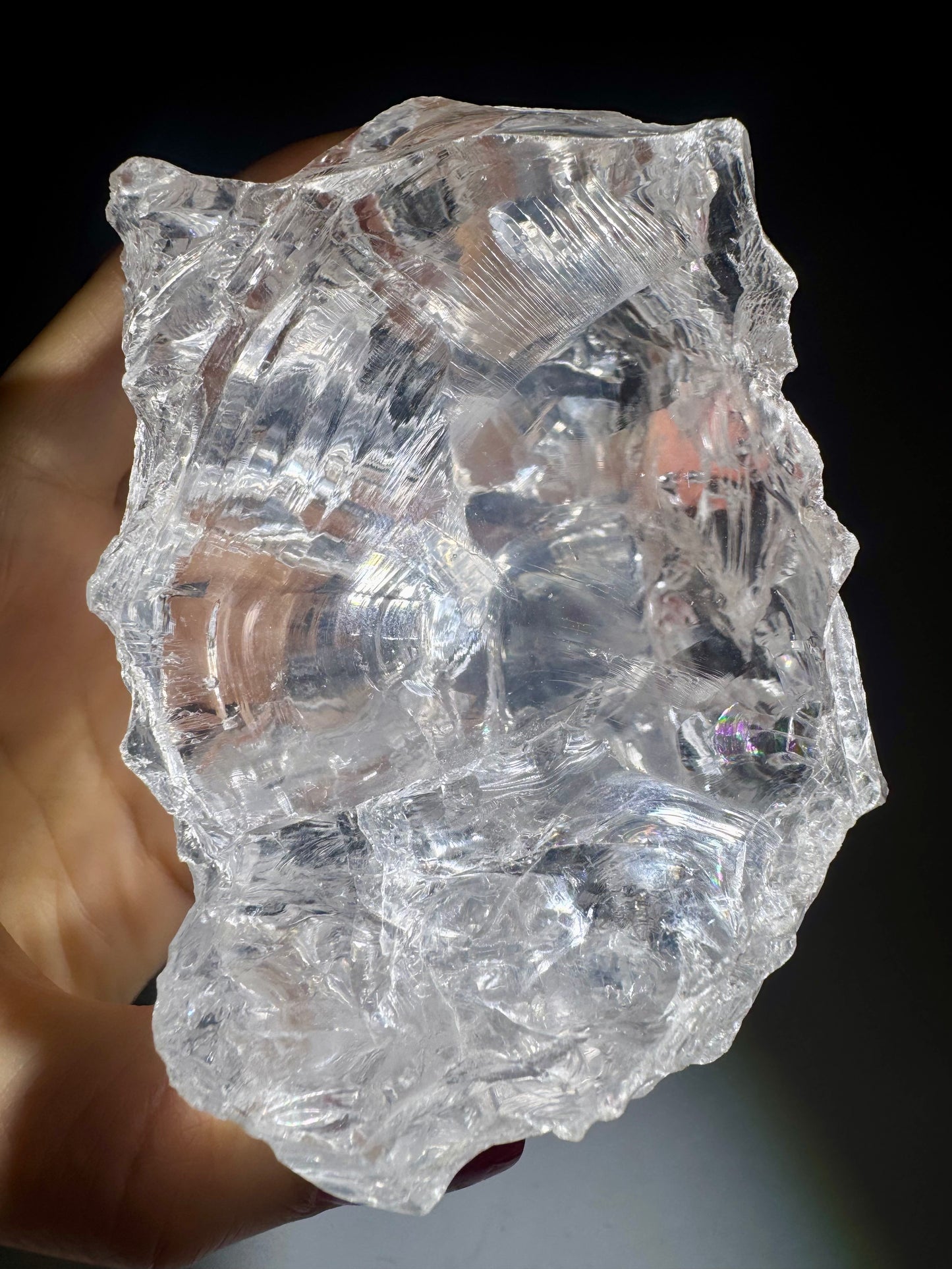 Azeztulite Kristall ca. 10×7 cm - Göttliche Energie & Regenbogen in Reinheit