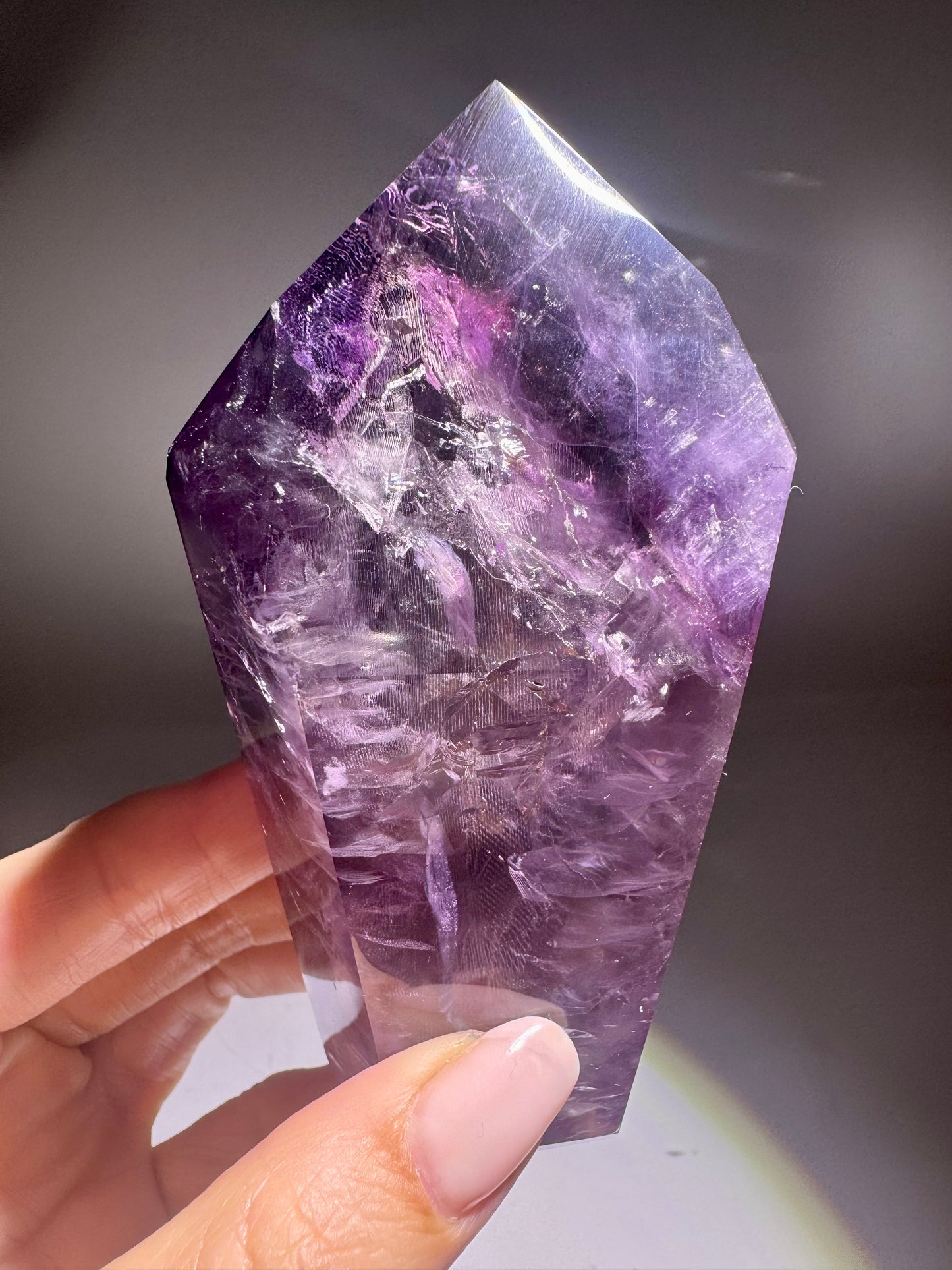 Phantom Amethyst mit Ametrin 10.6cm, 322g - Premium Qualität