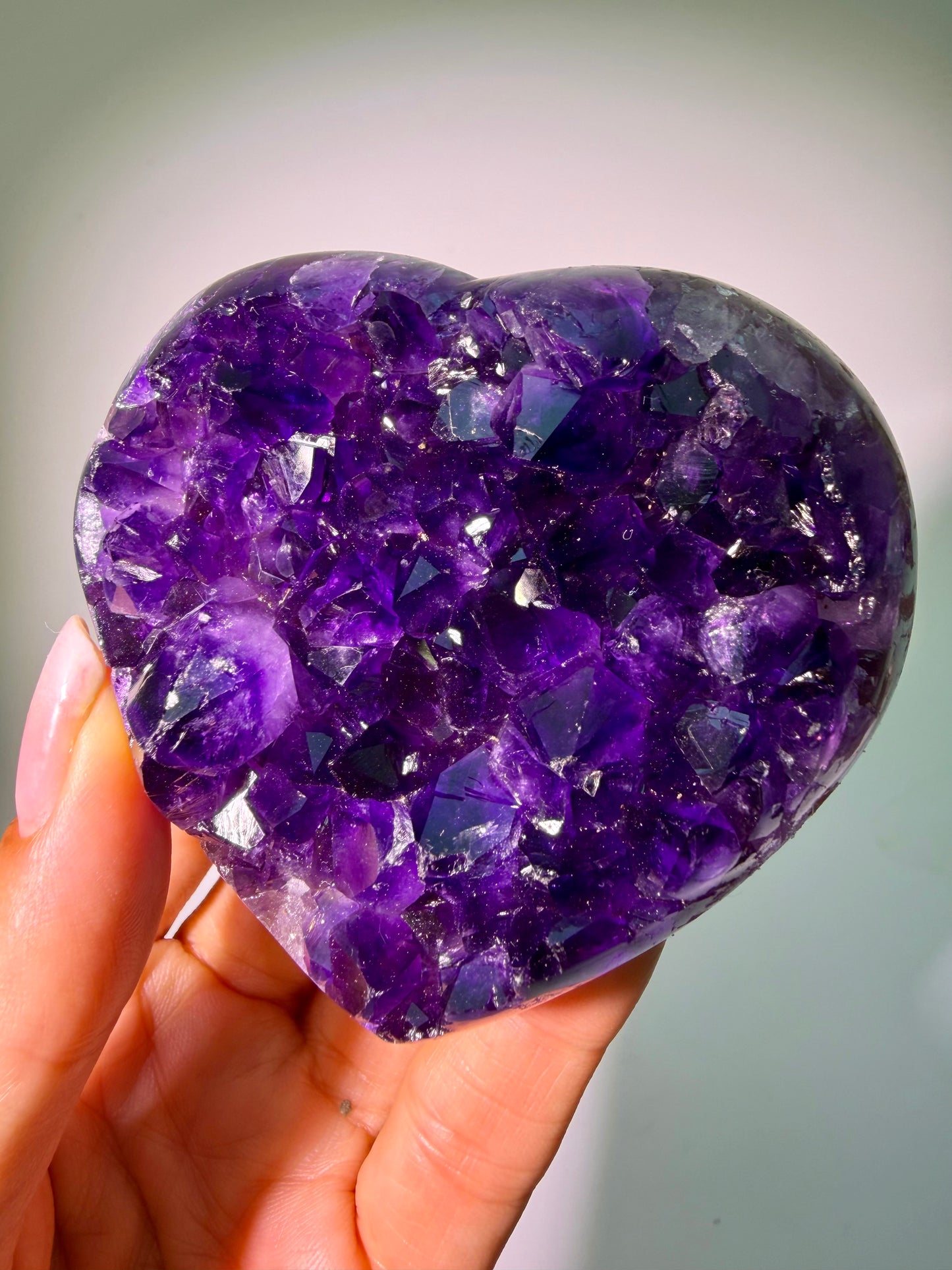 Premium Amethyst Herz 7,5 cm – 210 g | Edelstein aus Uruguay