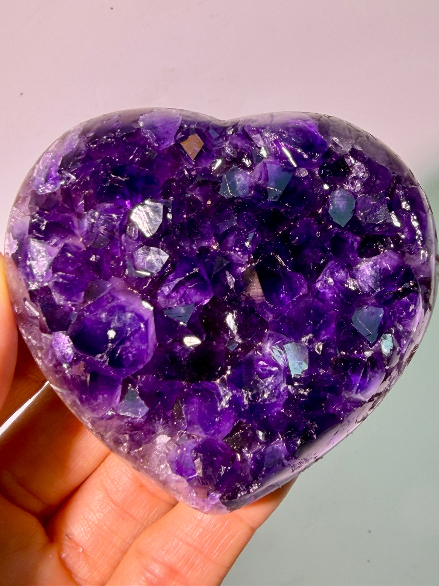 Premium Amethyst Herz 7,5 cm – 210 g | Edelstein aus Uruguay