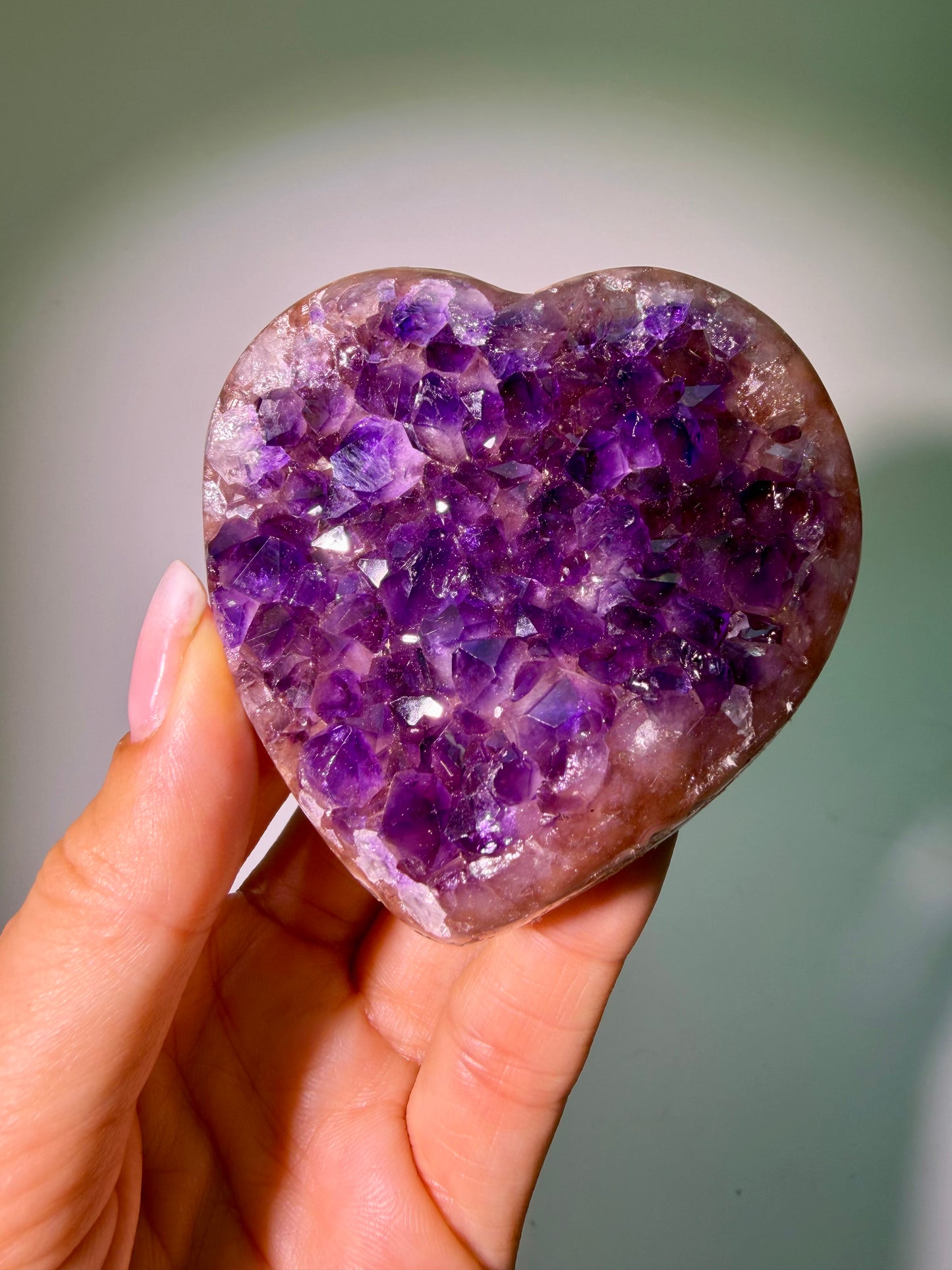 Premium Amethyst Herz 7 cm – 183 g | Kristallherz aus Uruguay
