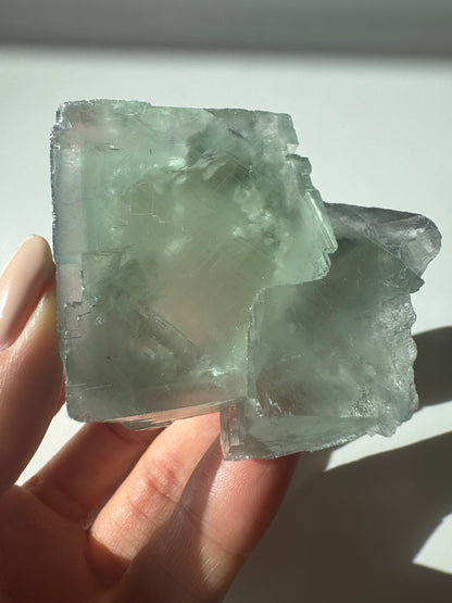 Exklusiver Glas Fluorit mit Phantom - 7.2cm, 212g
