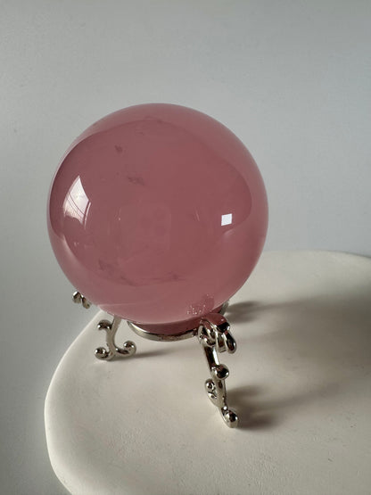 Intensiv pinke Rosenquarz Kugel 💗 - 5.4cm, 223g