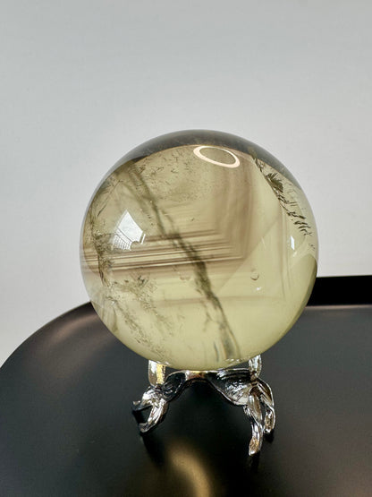Exklusive Phantom Citrin Kugel mit Regenbogen (extra klar) ☀️ - 5.2cm, 200g