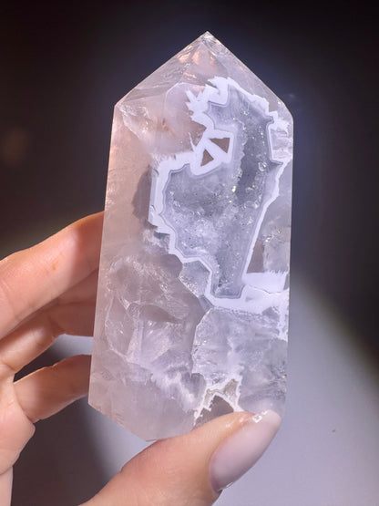 Hellblaue Achat-Spitze 9.5 cm 💎 Brasilien