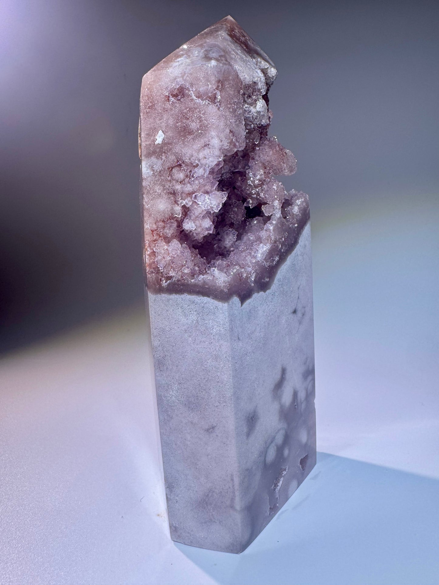 Bezaubernde Pink Amethyst Spitze 14,5 cm – 591g 💖 Rosa Kristall – Brasilien