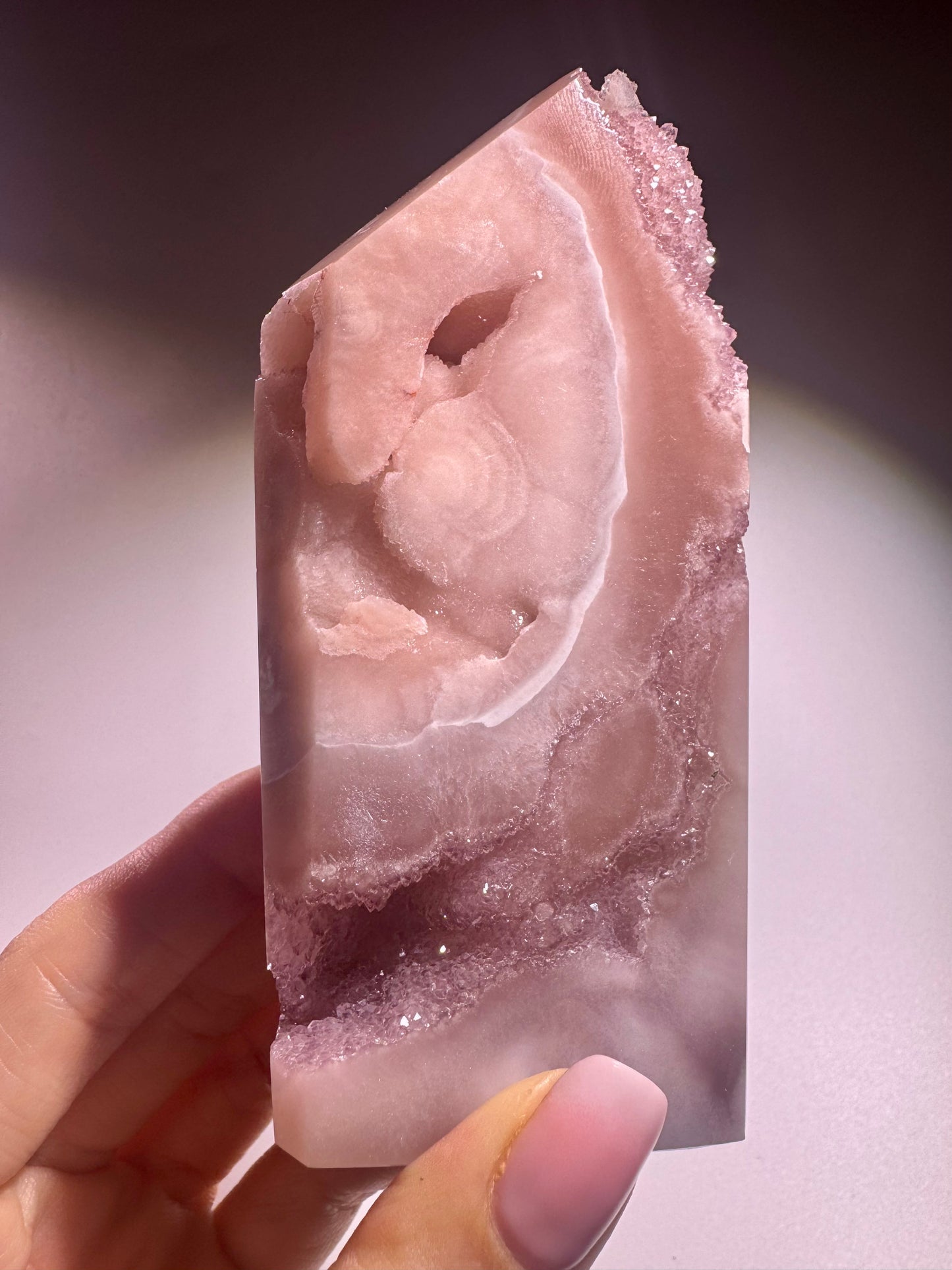 Pink Amethyst Kristall 11,5 cm – Rosa Edelstein mit Bubble-Kristallen, Brasilien