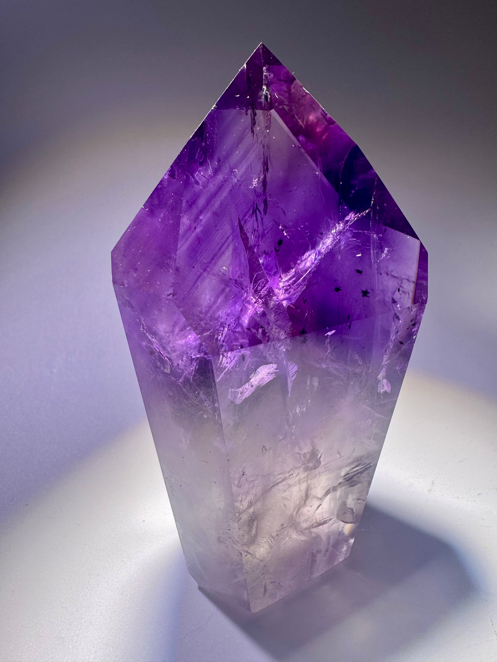 Ametrinspitze 9 cm – 203 g – Hochwertiger Amethyst-Citrin mit Regenbogen & Phantomstruktur