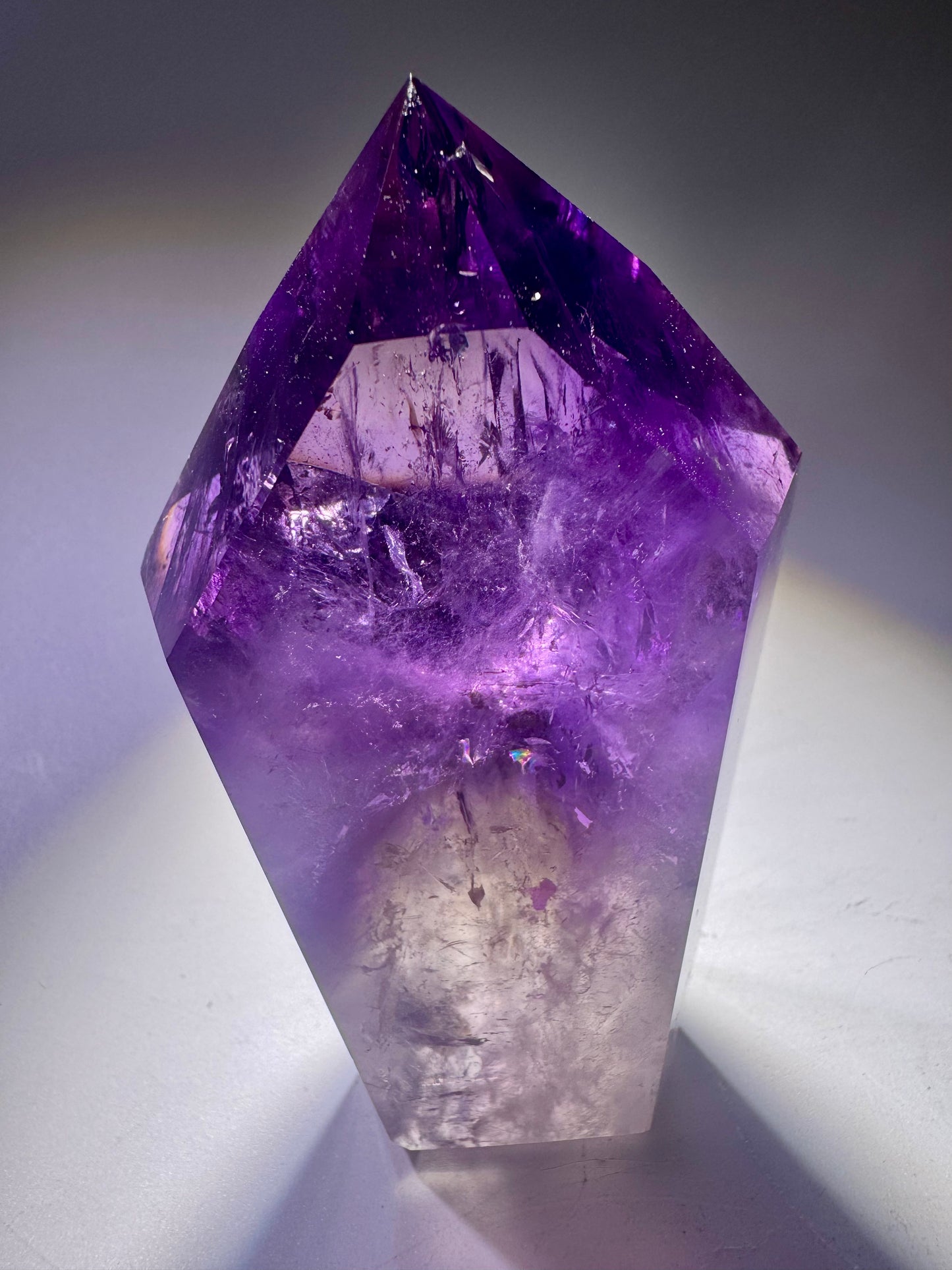 Ametrinspitze 9 cm – 203 g – Hochwertiger Amethyst-Citrin mit Regenbogen & Phantomstruktur