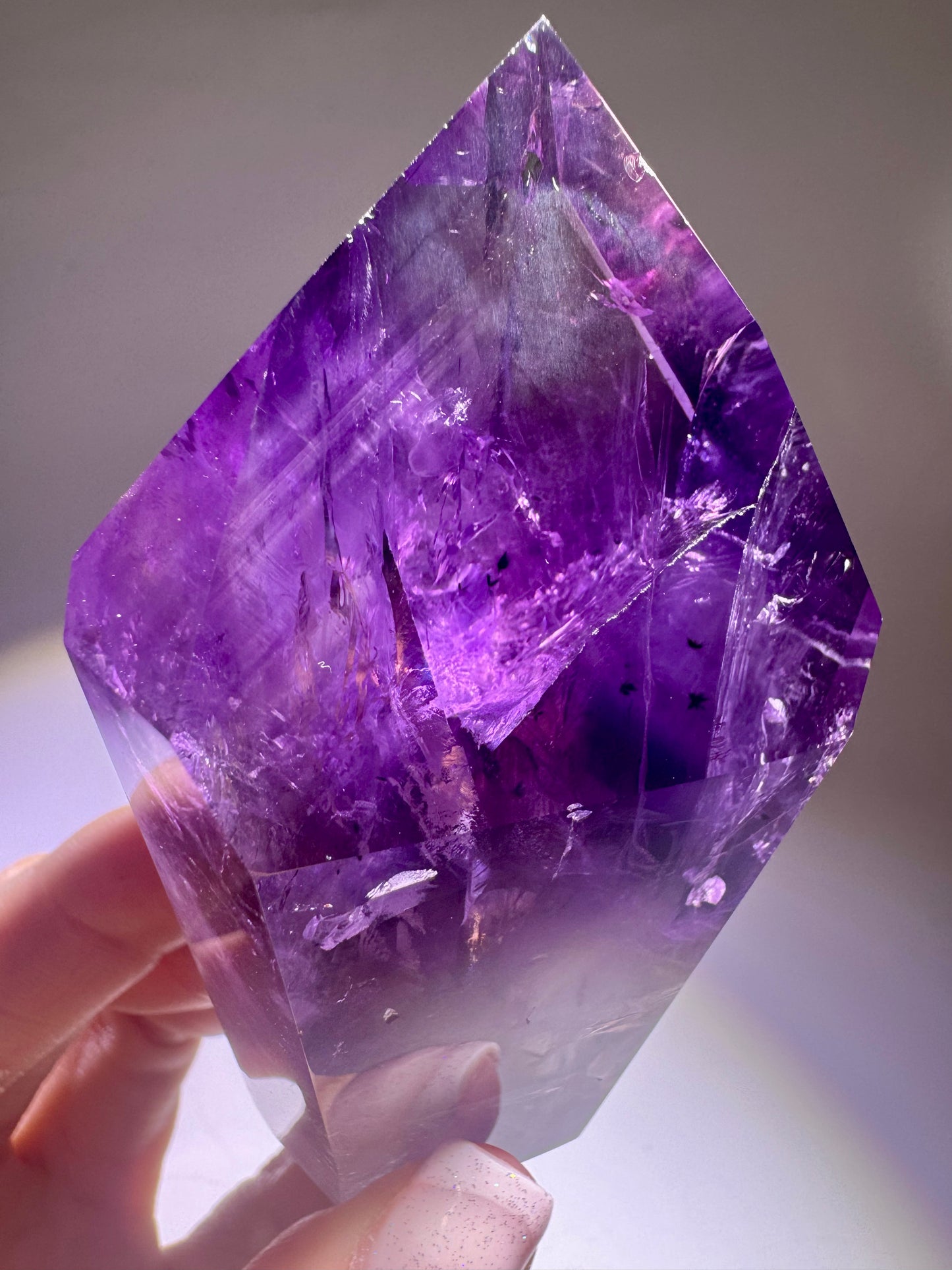 Ametrinspitze 9 cm – 203 g – Hochwertiger Amethyst-Citrin mit Regenbogen & Phantomstruktur