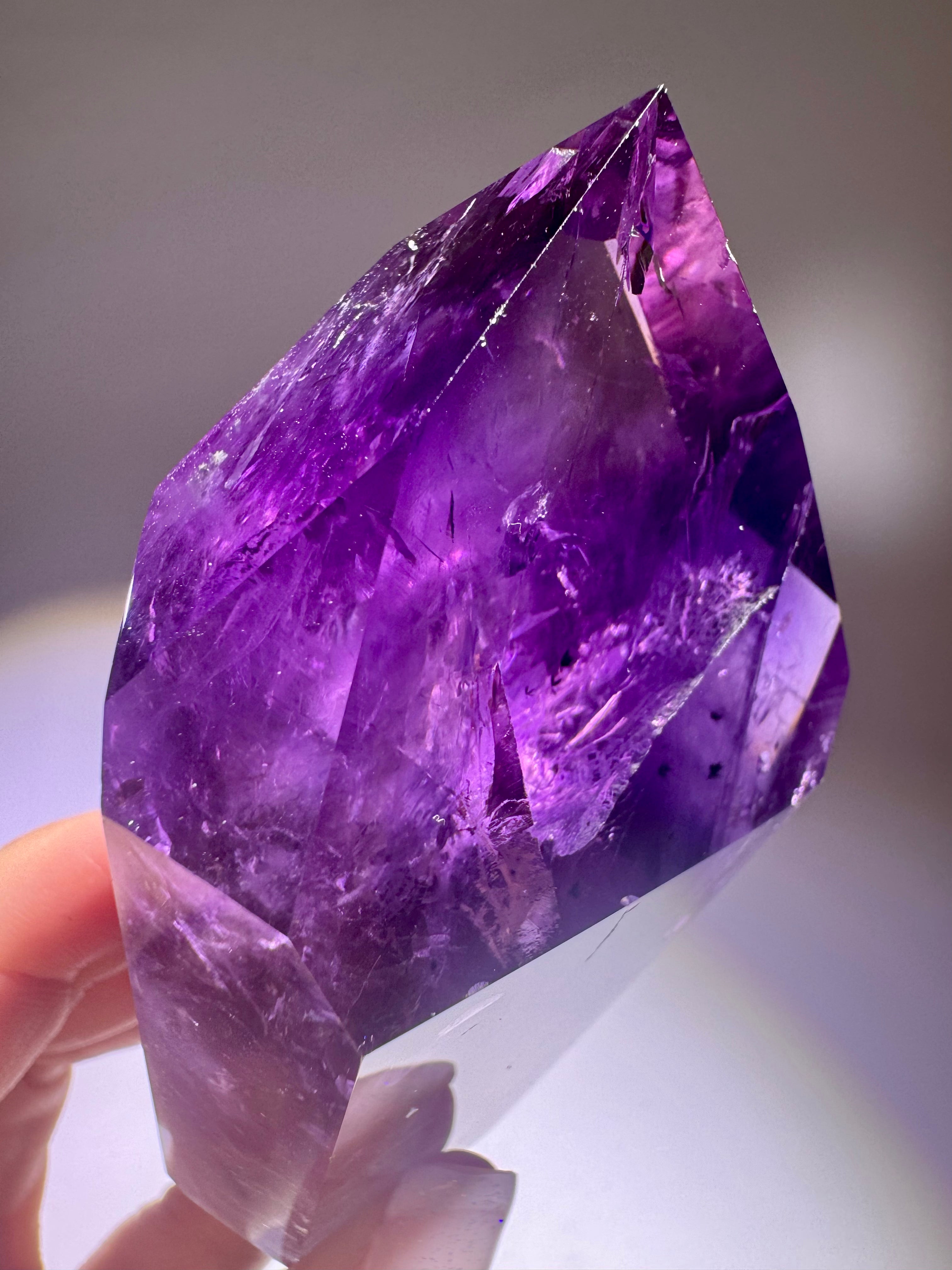 Ametrinspitze 9 cm – 203 g – Hochwertiger Amethyst-Citrin mit Regenbogen & Phantomstruktur