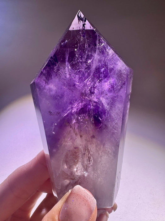 Ametrinspitze 9 cm – 203 g – Hochwertiger Amethyst-Citrin mit Regenbogen & Phantomstruktur