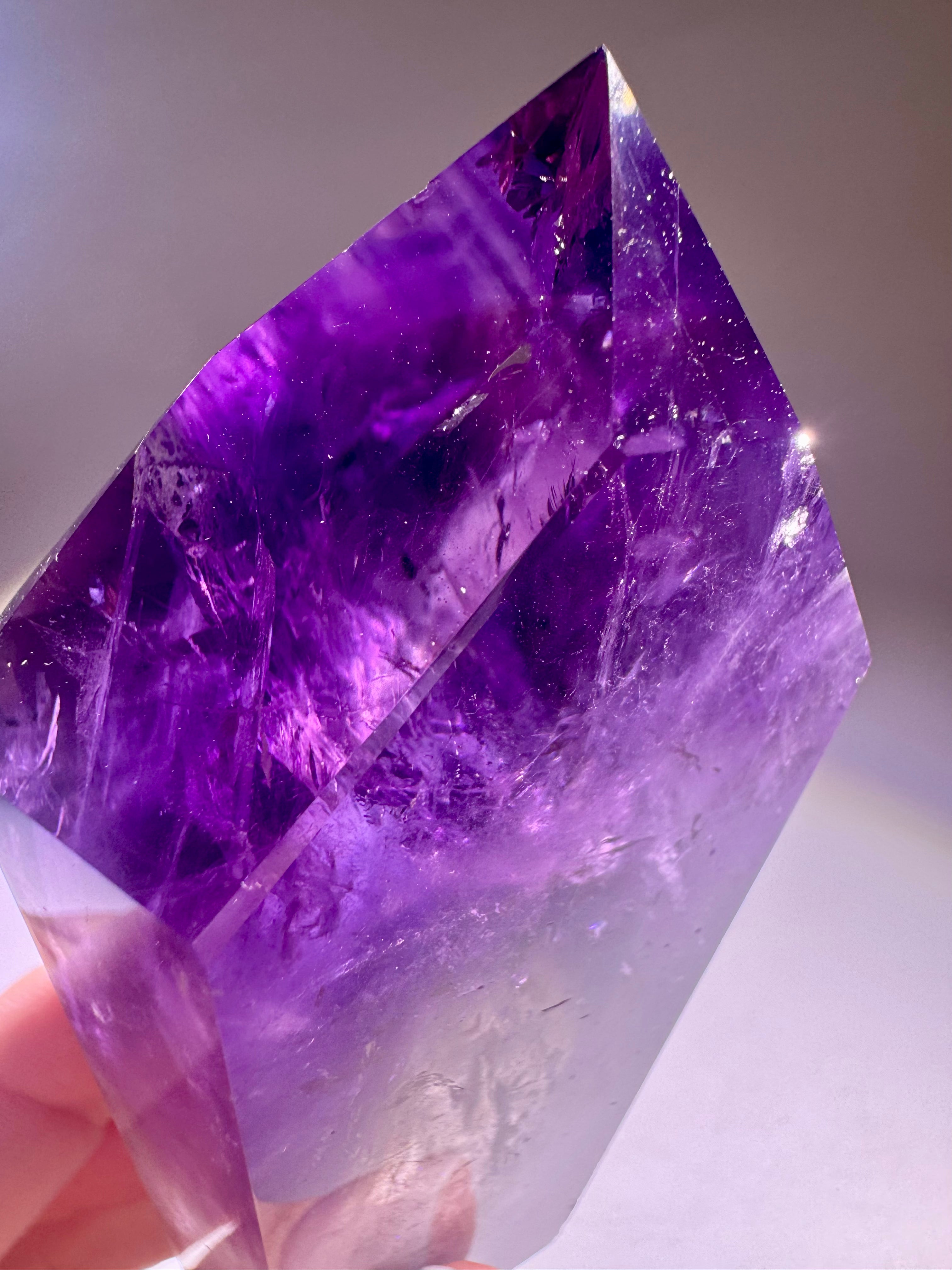 Ametrinspitze 9 cm – 203 g – Hochwertiger Amethyst-Citrin mit Regenbogen & Phantomstruktur