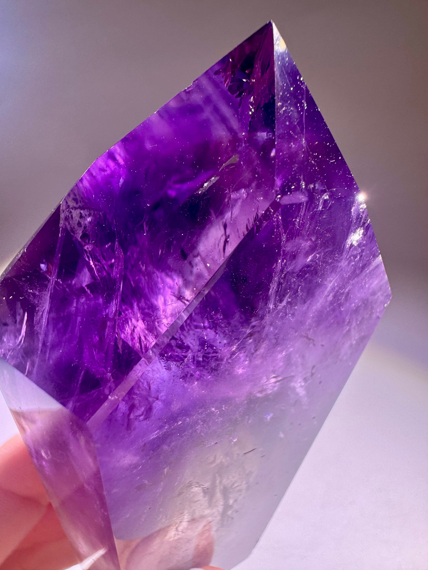 Ametrinspitze 9 cm – 203 g – Hochwertiger Amethyst-Citrin mit Regenbogen & Phantomstruktur