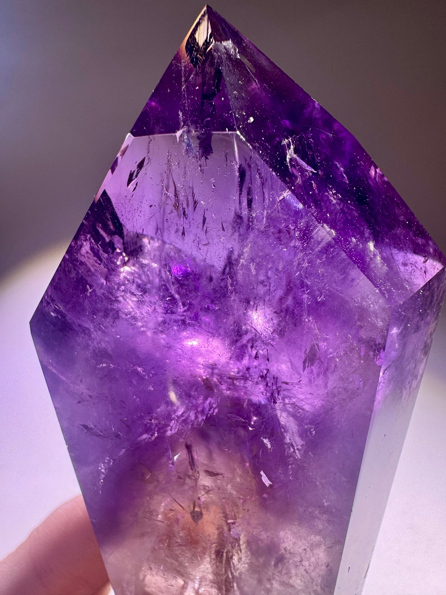 Ametrinspitze 9 cm – 203 g – Hochwertiger Amethyst-Citrin mit Regenbogen & Phantomstruktur