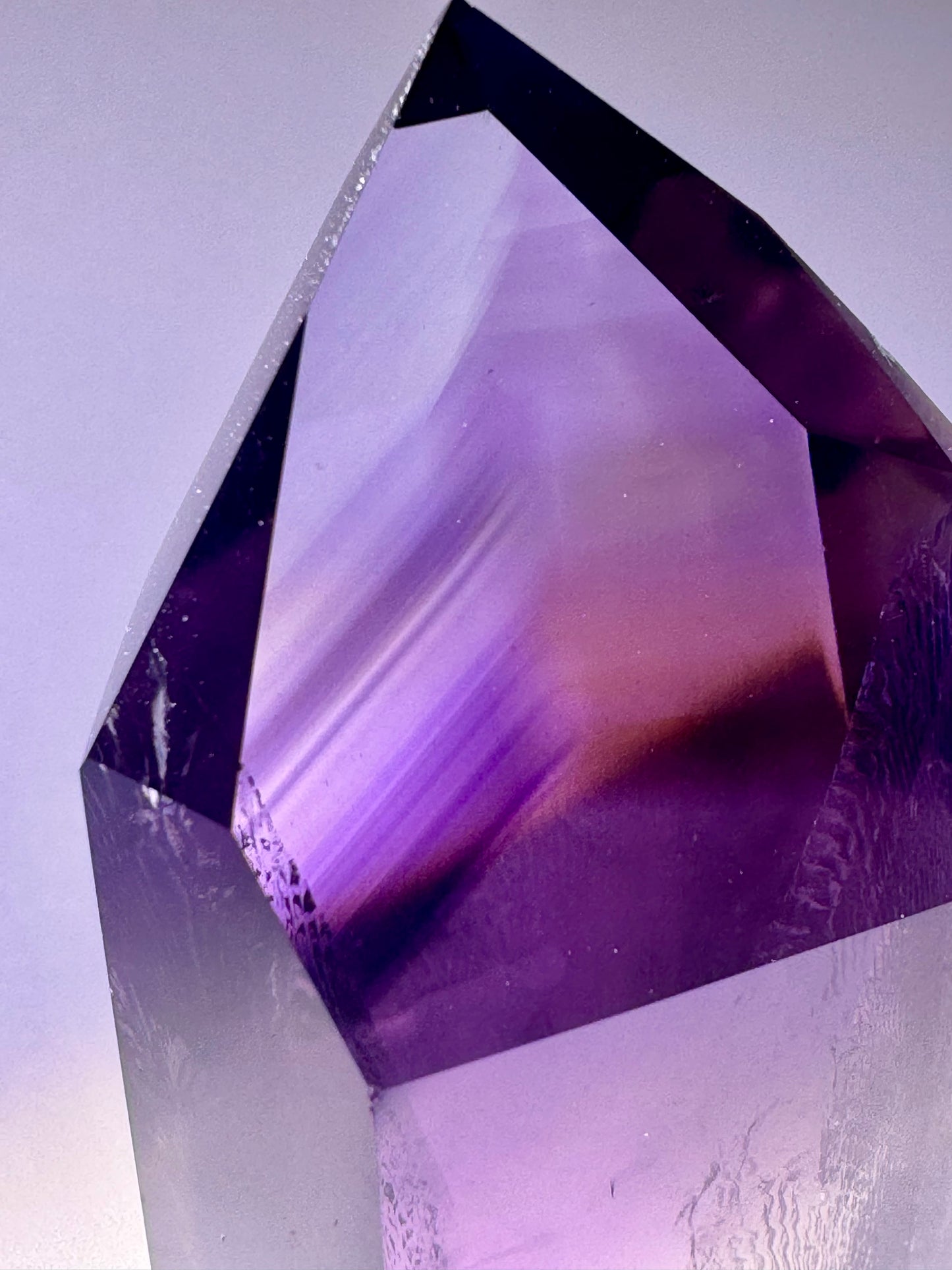 Ametrinspitze 8,4 cm – klarer Edelstein mit Phantomen | Amethyst-Citrin Unikat 93 g Brasilien
