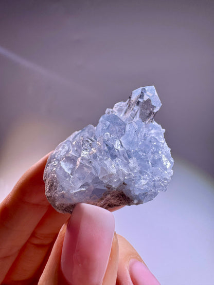 Celestin Kristall Madagaskar – klare Spitzen in Museumsqualität, 4cm