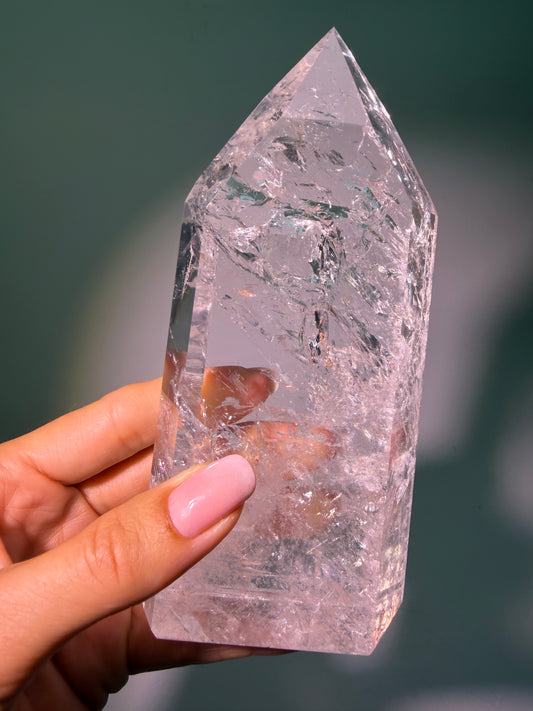 Extra klarer Lemurian Kristall 14.3 cm, 573 g – Bahia, Brasilien