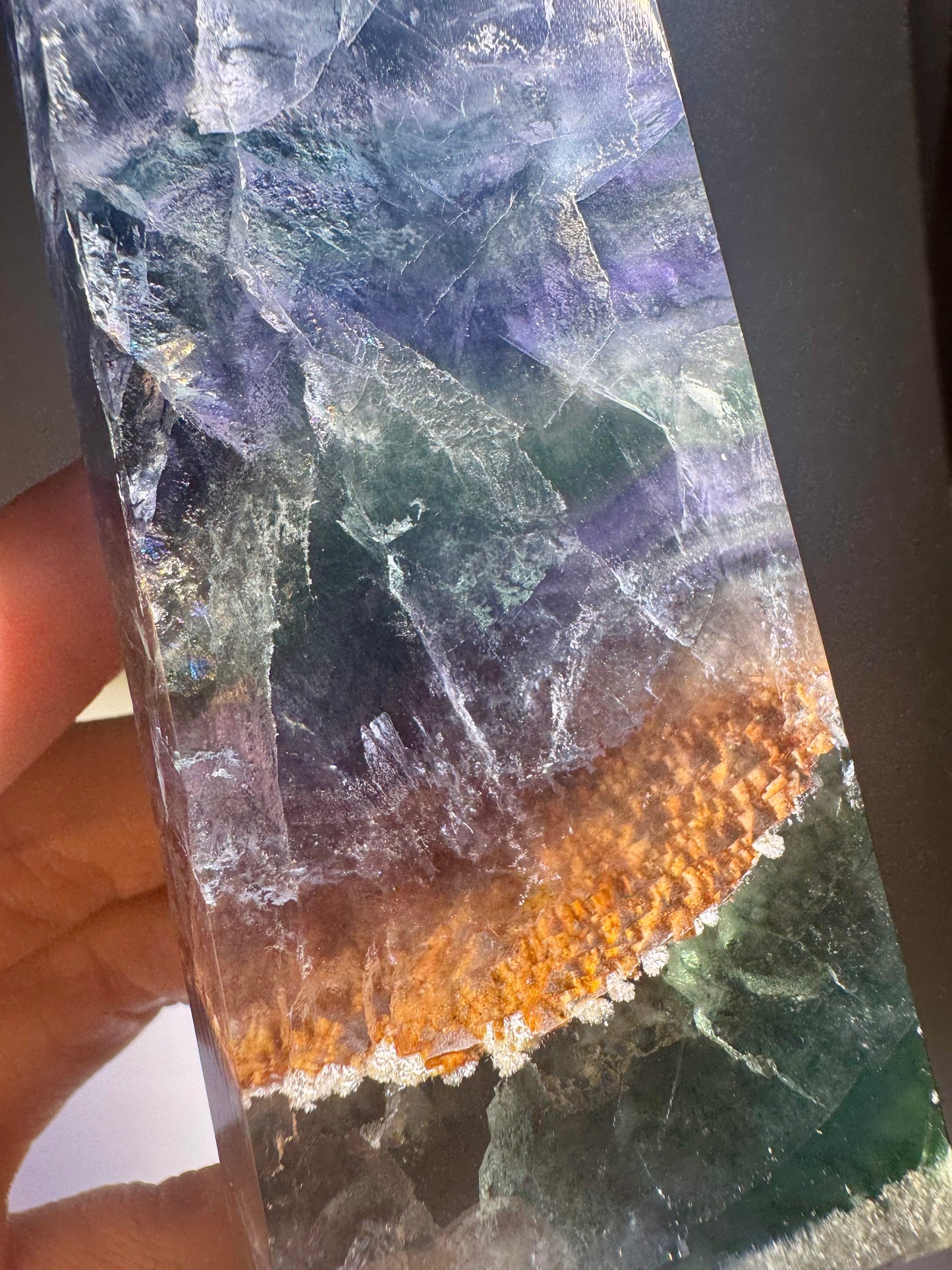 Fluoritspitze mit lila & blauen Nuancen – 12.5 cm, 346 g – Edelstein aus Brasilien 💎✨