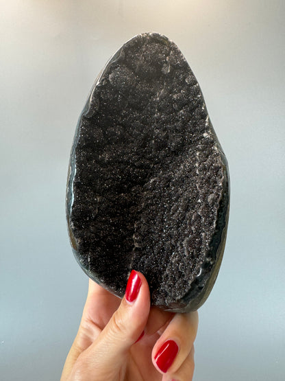 Schwarzer seltener  Amethyst mit Mikrokristallisation aus Uruguay - 15cm, 1.15kg