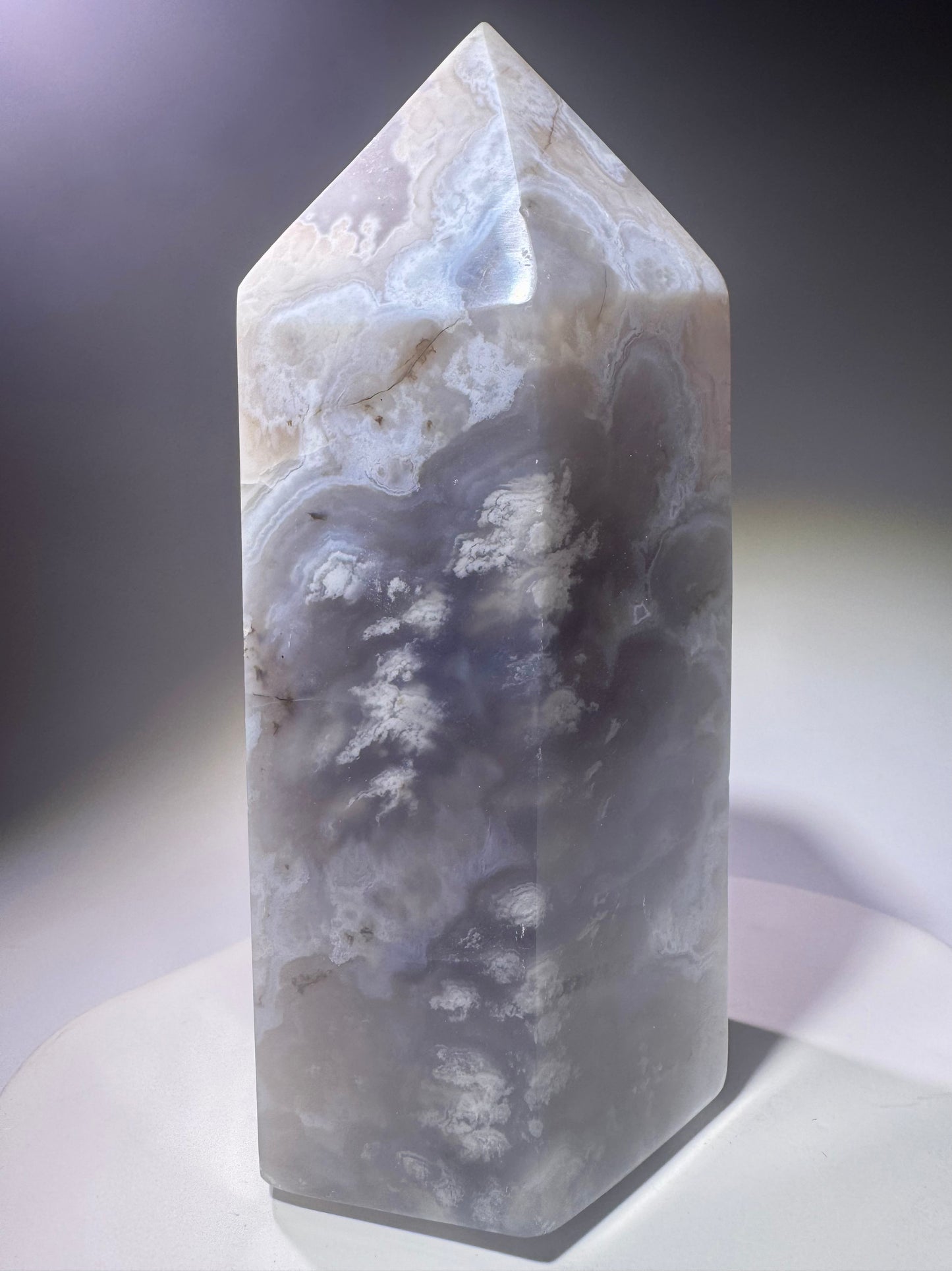 Wunderbare Quarzspitze mit grossen Kristallen & Achat-Banding – 1A-Qualität, 13 cm aus Brasilien 🌟✨