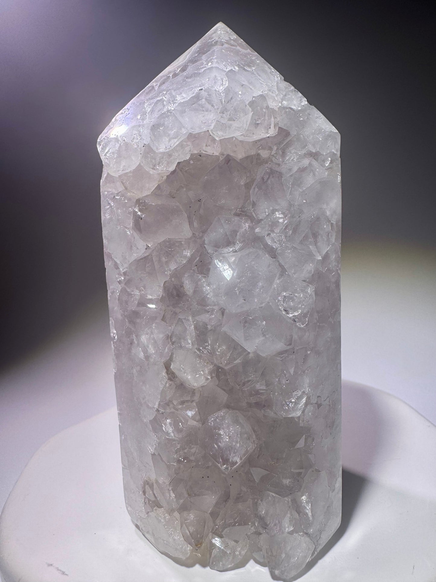 Wunderbare Quarzspitze mit grossen Kristallen & Achat-Banding – 1A-Qualität, 13 cm aus Brasilien 🌟✨