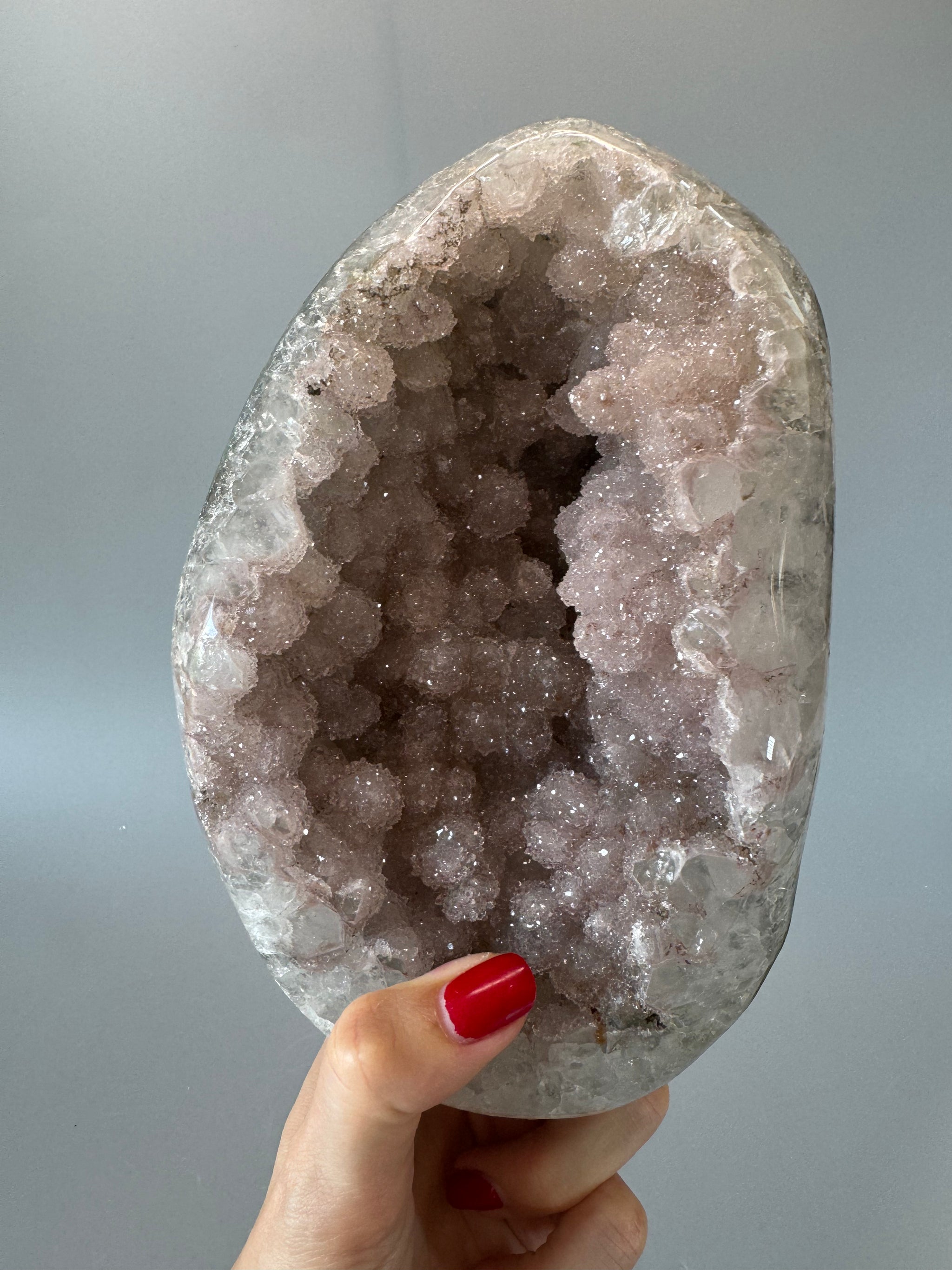 Wunderschöne rosa Rainbow Amethyst Cutbase - 17cm, 2.21kg