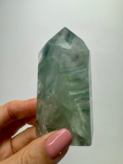High Quality klare Fluorit Spitze - 8.5cm