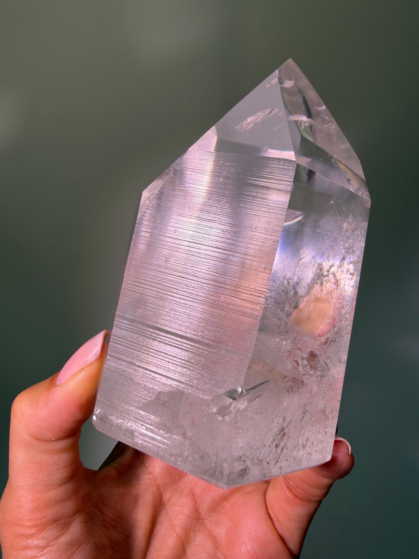 Cristal lemurien extra clair super qualité extra 14 cm, 541 g de Bahia, Brésil