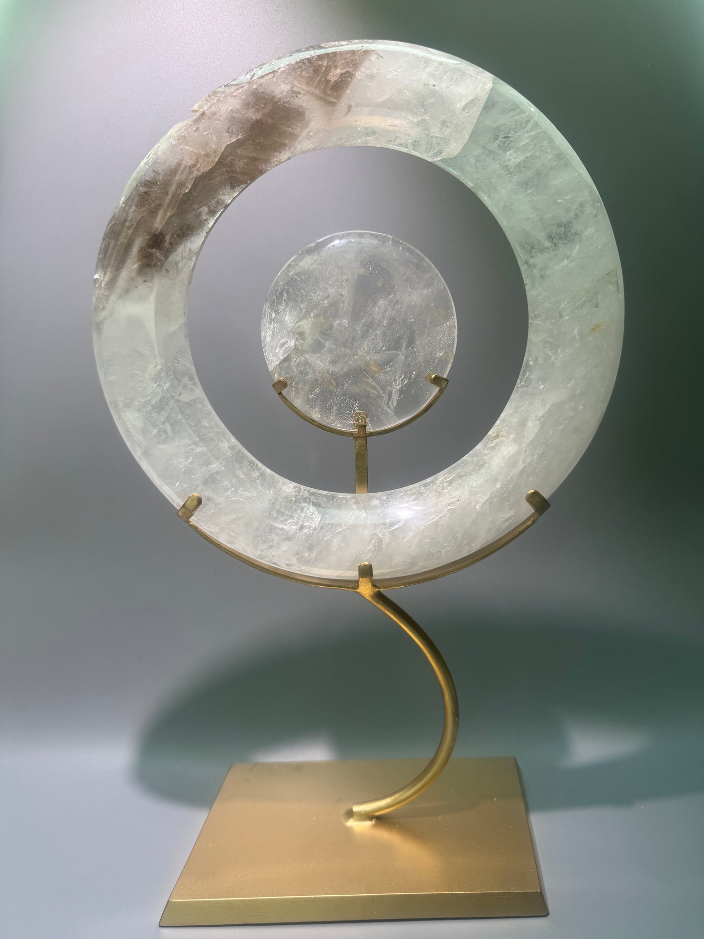 Einzigartiges grosses Kristall-Portal aus Bergkristall & Rauchquarz I 42cm