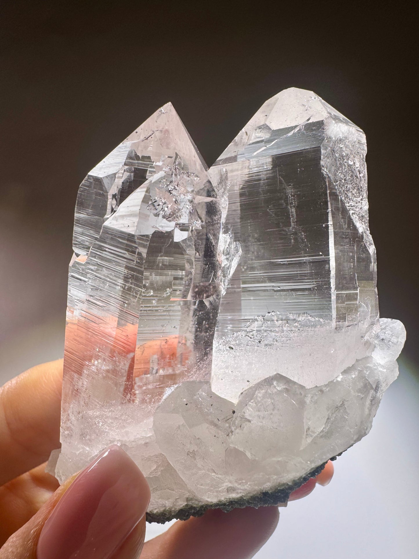 Himalaya Doppelspitze 7.2 cm – klarer Quarzkristall aus Pakistan in Topqualität 💫