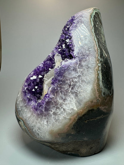 Exklusive seltene Amethyst Kalzit Druse Geode aus Uruguay kaufen - 23cm, 4.52kg UNIQUE CRYSTALS Zürich
