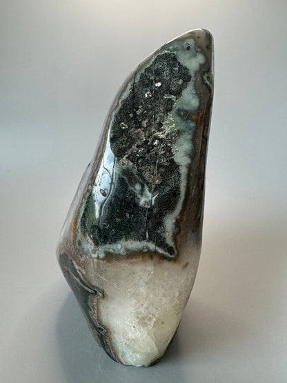 Exklusive seltene Amethyst Kalzit Druse Geode aus Uruguay kaufen - 23cm, 4.52kg UNIQUE CRYSTALS Zürich