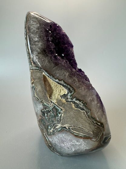 Exklusive seltene Amethyst Kalzit Druse Geode aus Uruguay kaufen - 23cm, 4.52kg UNIQUE CRYSTALS Zürich
