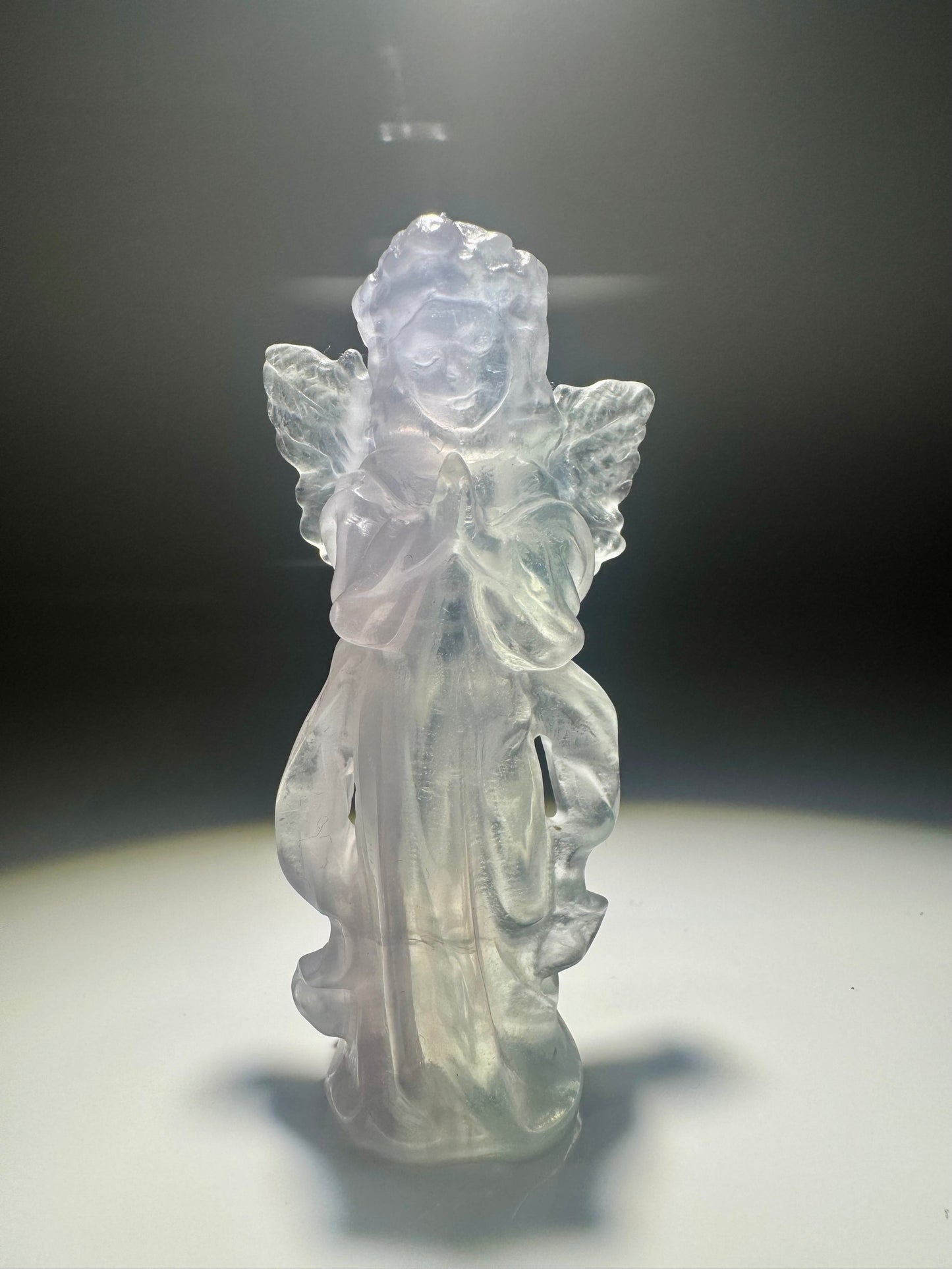 Fluorit Engel 8 cm – Pastell Schutzengel aus Naturstein