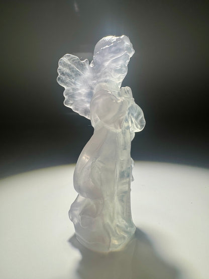 Fluorit Engel 8 cm – Pastell Schutzengel aus Naturstein